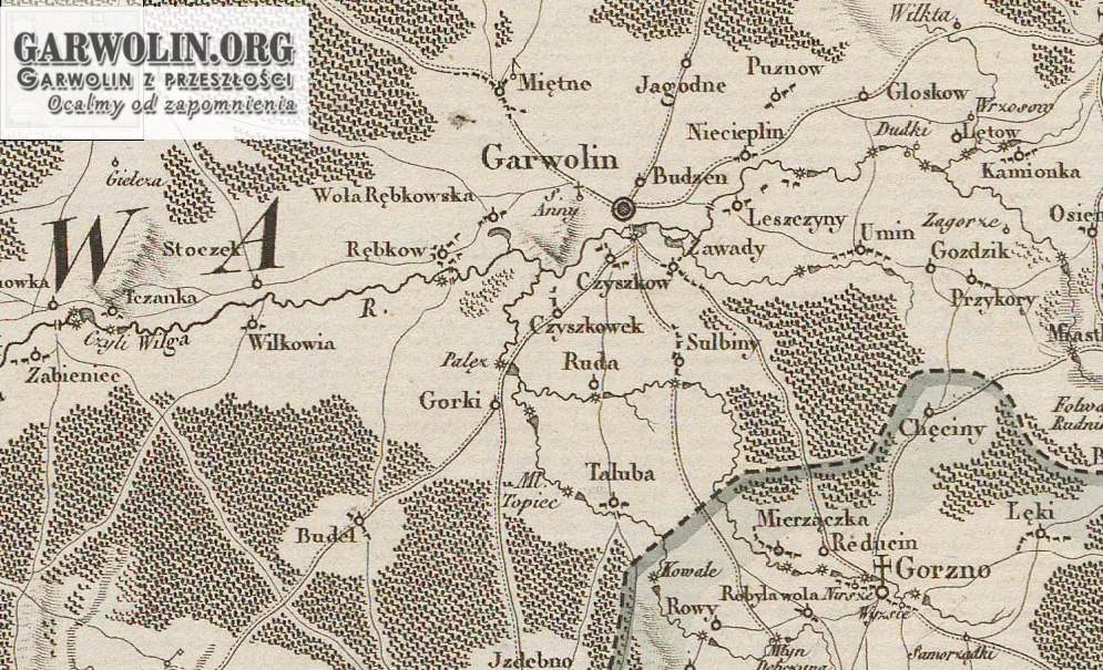 Garwolin na mapie z 1791 r.