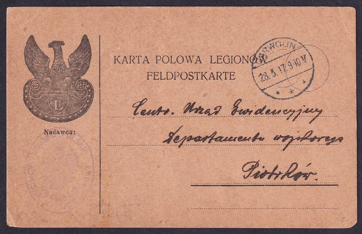 Karta Legionowa - 1917