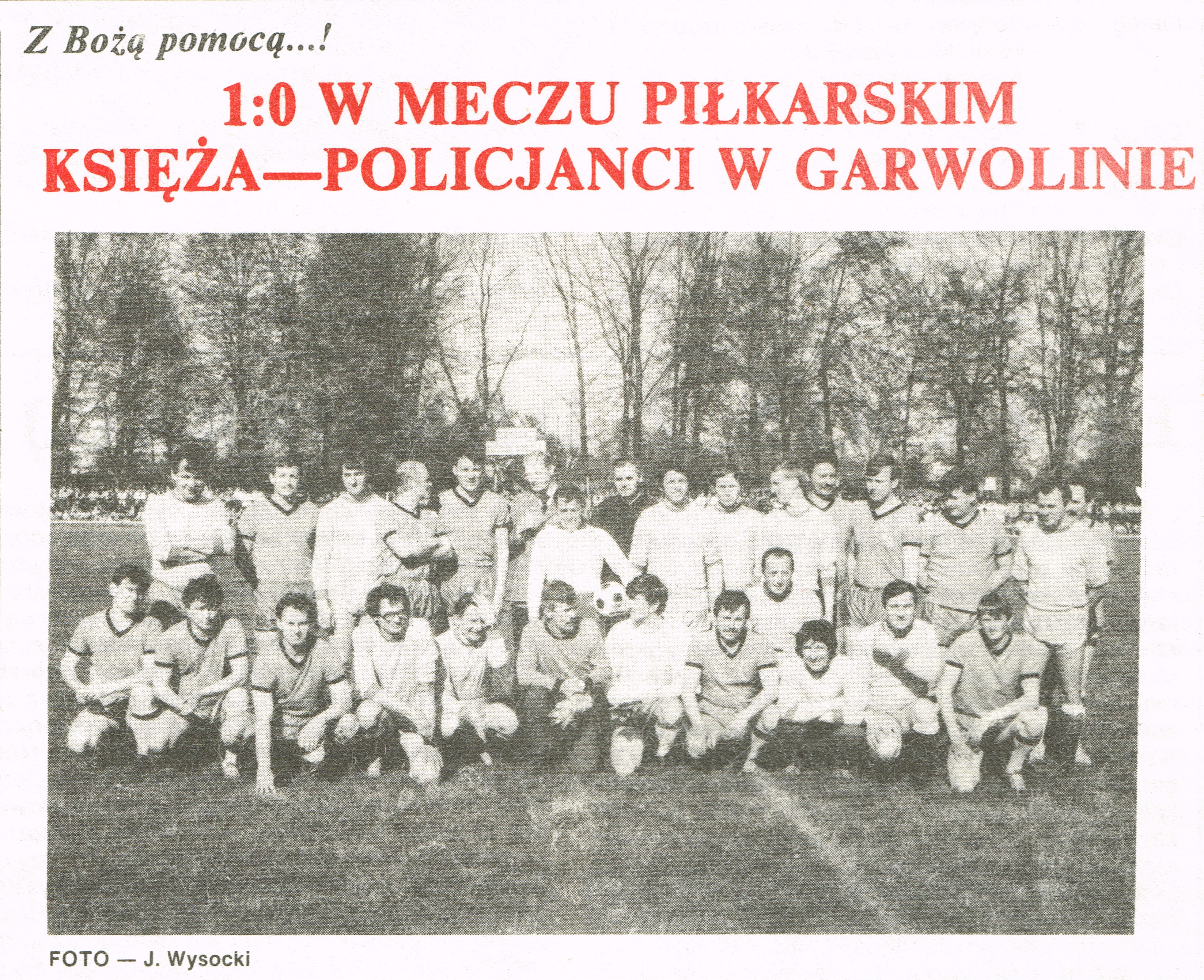 Mecz księża-policjanci - 1990 r.